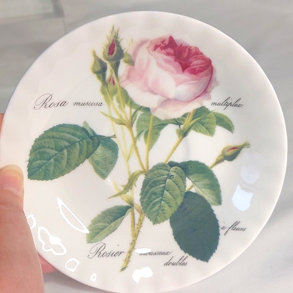 Roy Kirkham Rose Saucer Plates. Set of 2 - Picture 2 of 6